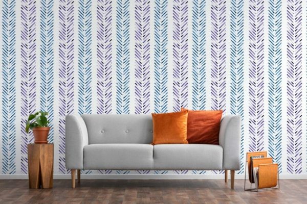 Watercolor herringbone removable wallpaper