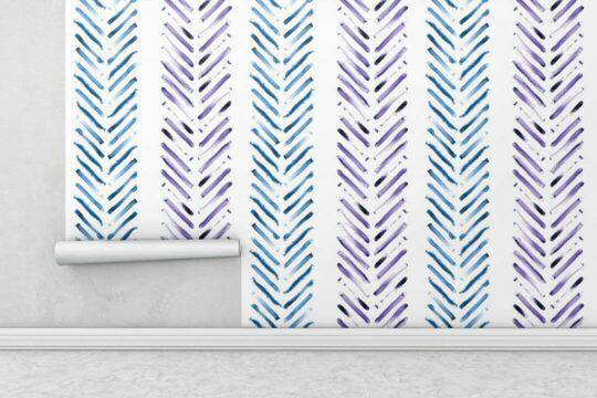 Watercolor herringbone sticky wallpaper