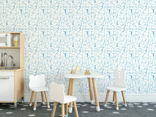 Blue and white abstract stick on wallpaper