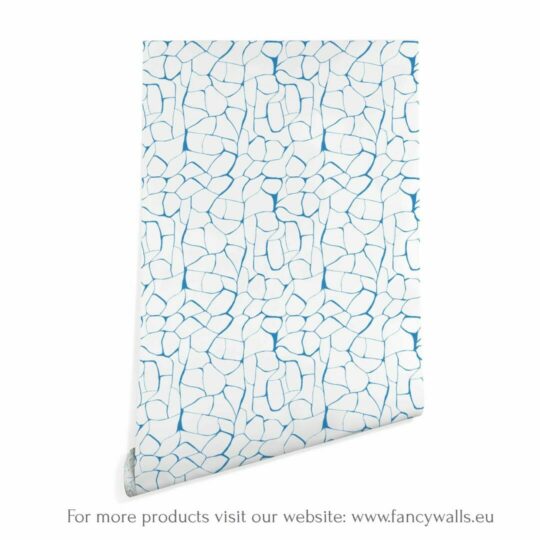 Blue and white abstract wallpaper peel and stick