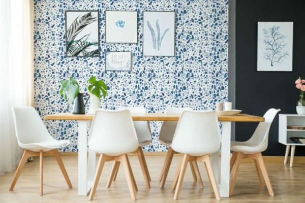 Blue terrazzo wallpaper for walls