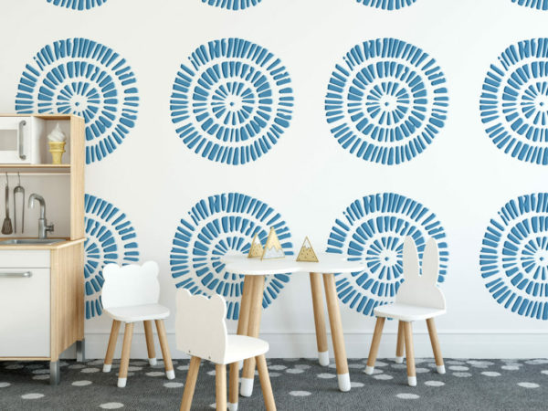 Ikat circle wallpaper for walls