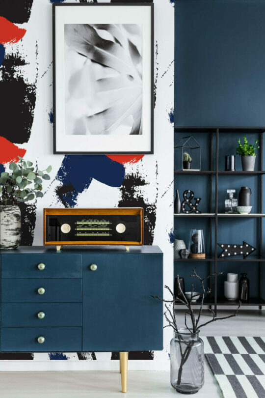 Paint brush stroke peel and stick wallpaper