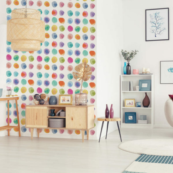 colorful circles self-adhesive wallpaper