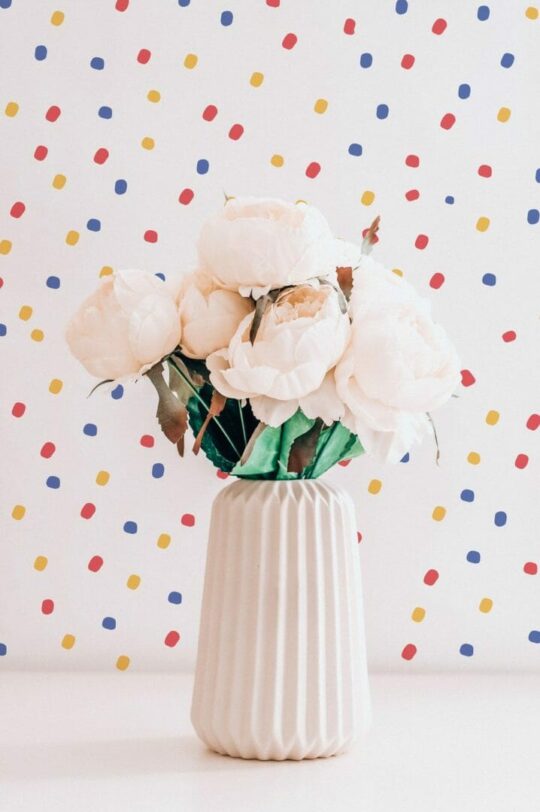 Colorful dots peel and stick wallpaper