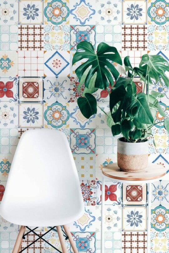 Portuguese tile self adhesive wallpaper