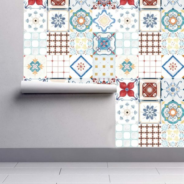 Portuguese tile wallpaper peel and stick