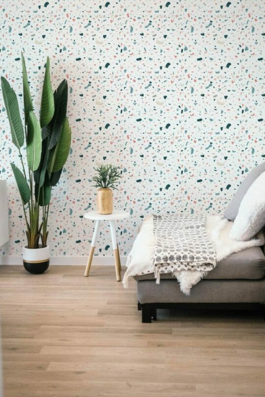 Terrazzo pattern stick on wallpaper