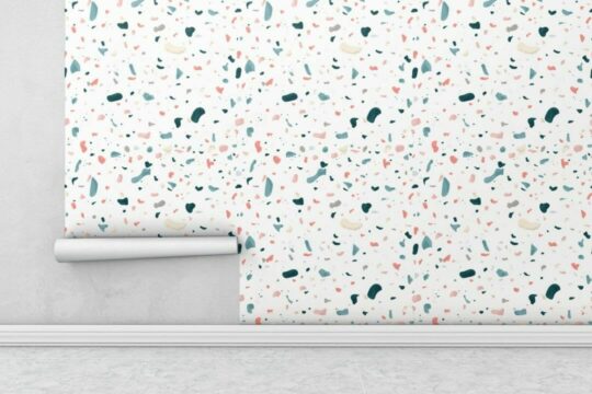 Terrazzo pattern peel and stick removable wallpaper