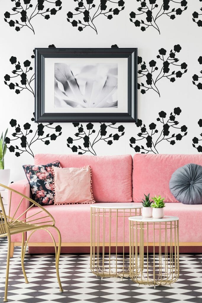 Custom color floral peel and stick wallpaper - Fancy Walls