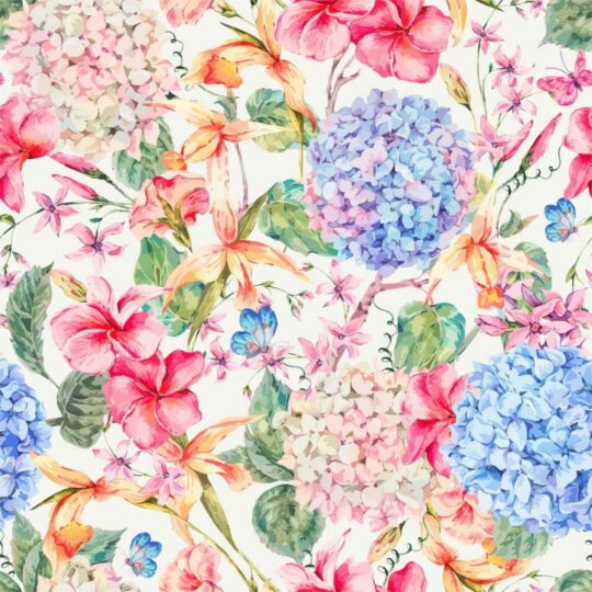 Bright floral removable wallpaper