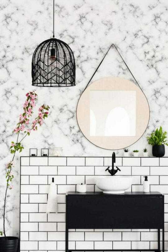 White marble stick on wallpaper