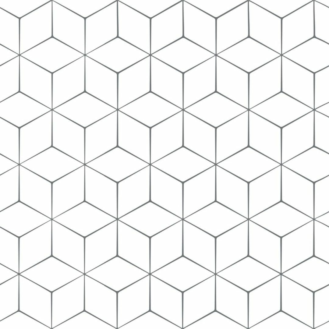 Simple Shapes Geometric Cube Wallpaper - Peel and Stick (Single Sheet 2ft x  9ft) 