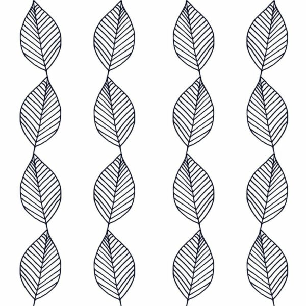 Peel and stick hand drawn leaves wallpaper