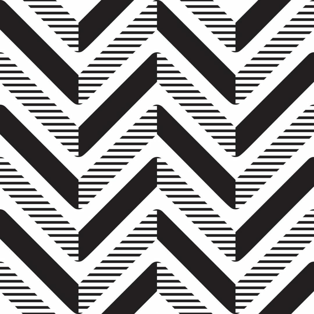 Black and white herringbone tile wallpaper | Fancy Walls