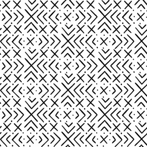 Black and white ethnic removable wallpaper