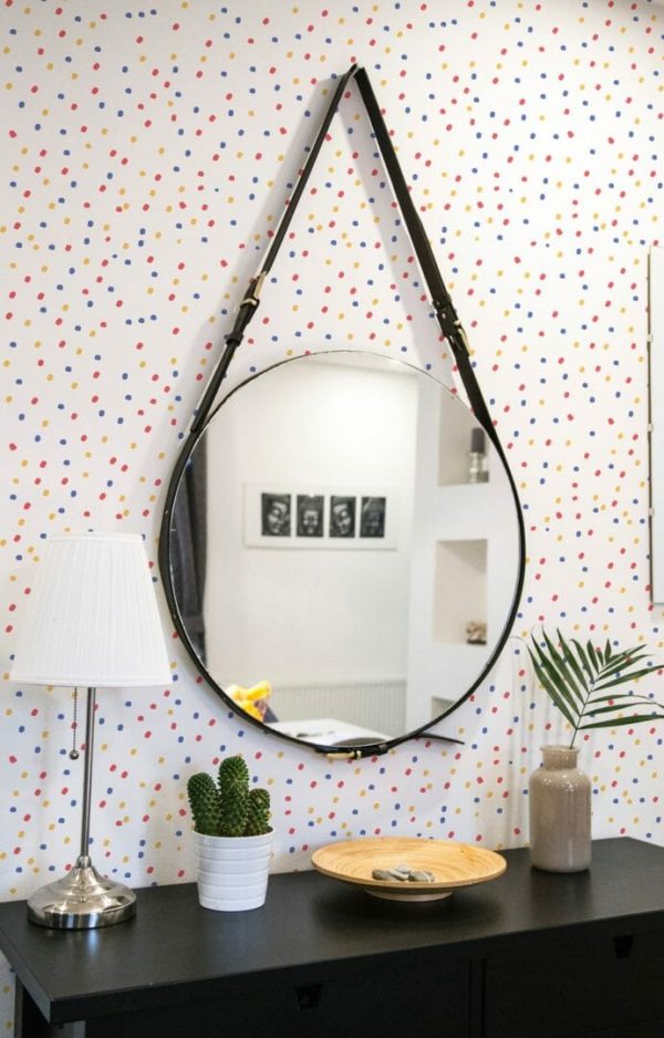 Colorful dots peel and stick removable wallpaper