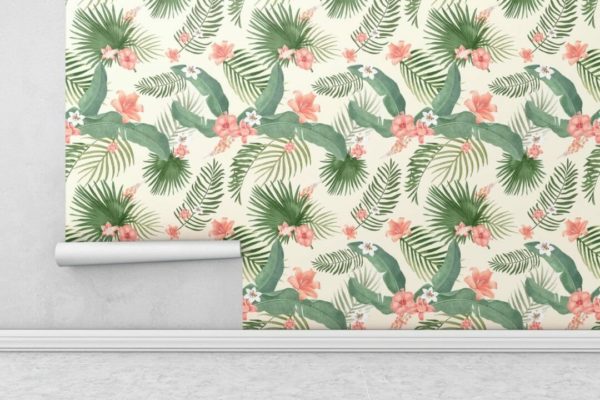 Tropical peel and stick removable wallpaper