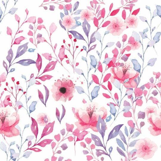 Pink watercolor floral removable wallpaper