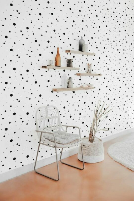 Black dots peel and stick removable wallpaper