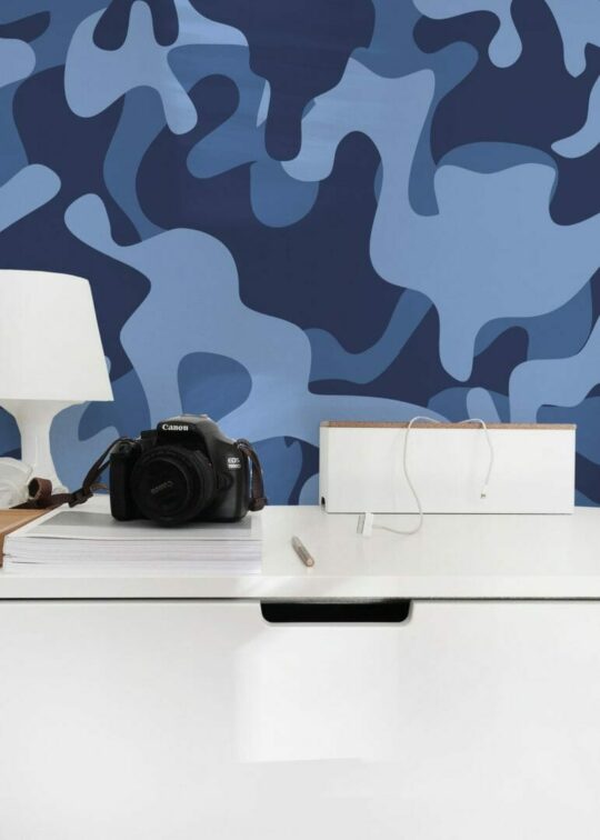 Camouflage peel and stick removable wallpaper