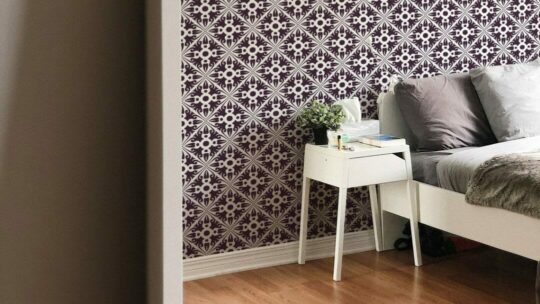 Arabesque tile peel and stick removable wallpaper
