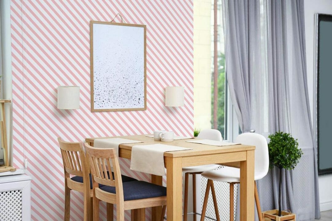 Diagonal striped peel and stick removable wallpaper