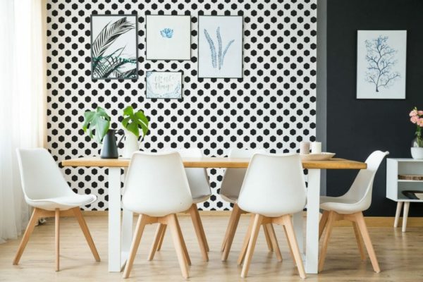 Hexagon polka dot peel stick wallpaper