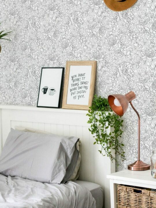 Peony floral sticky wallpaper
