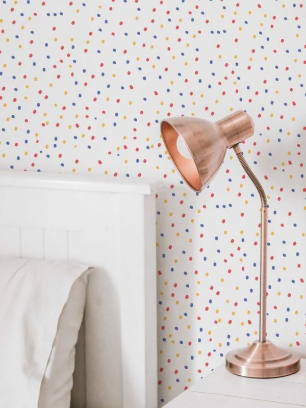 Colorful dots stick on wallpaper