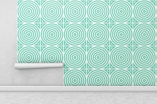 Seamless retro circles peel and stick removable wallpaper