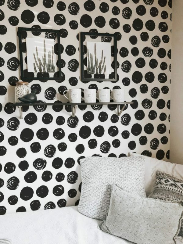 Brush stroke dots wallpaper for walls