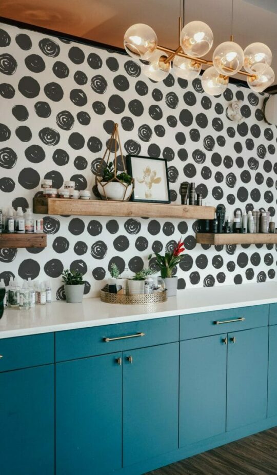 Brush stroke dots self adhesive wallpaper