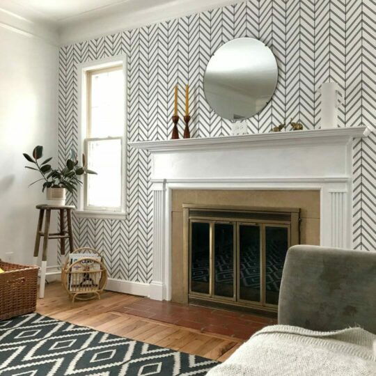 Chevron pattern stick on wallpaper
