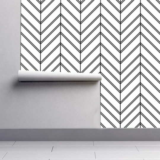 Chevron pattern peel and stick removable wallpaper