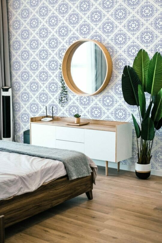 Floral tile peel and stick wallpaper