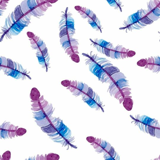 Blue and purple feather removable wallpaper