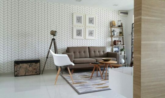 Gray minimalist chevron removable wallpaper