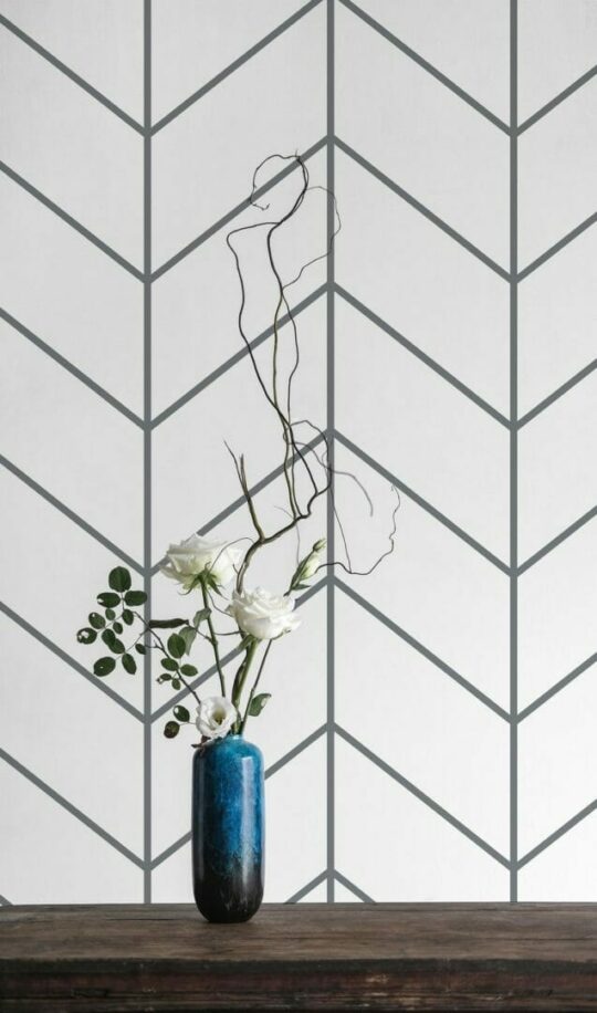 Gray minimalist chevron wallpaper for walls