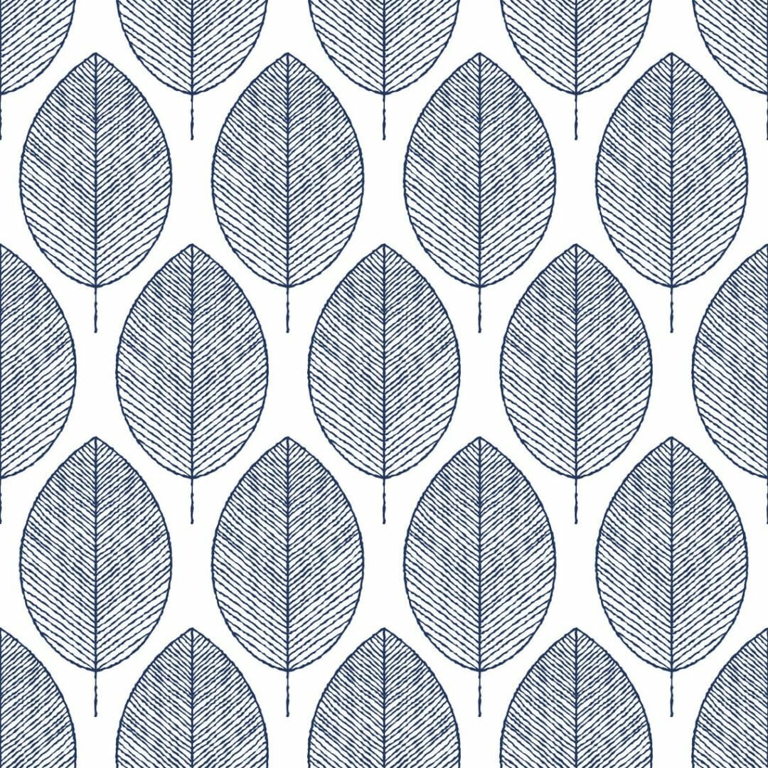 Leaves drawn peel and stick wallpaper | Fancy Walls