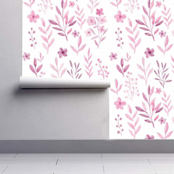 Watercolor floral sticky wallpaper