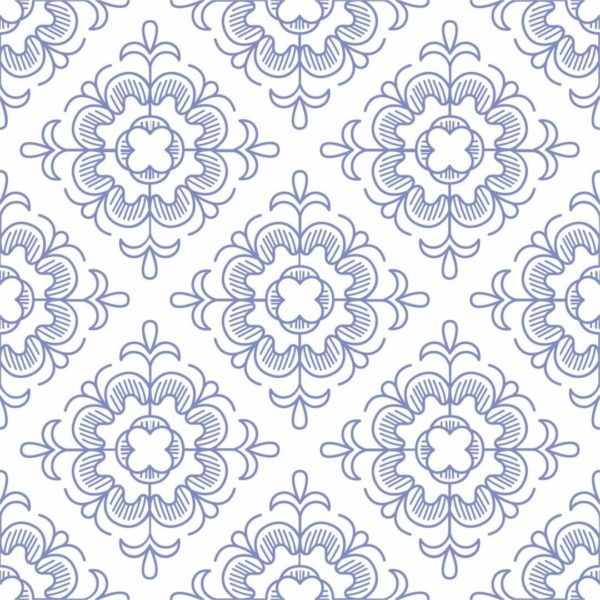 Floral tile removable wallpaper