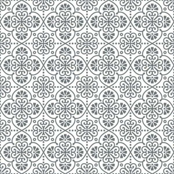 Gray moroccan tile removable wallpaper
