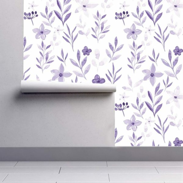 Watercolor floral wallpaper peel and stick