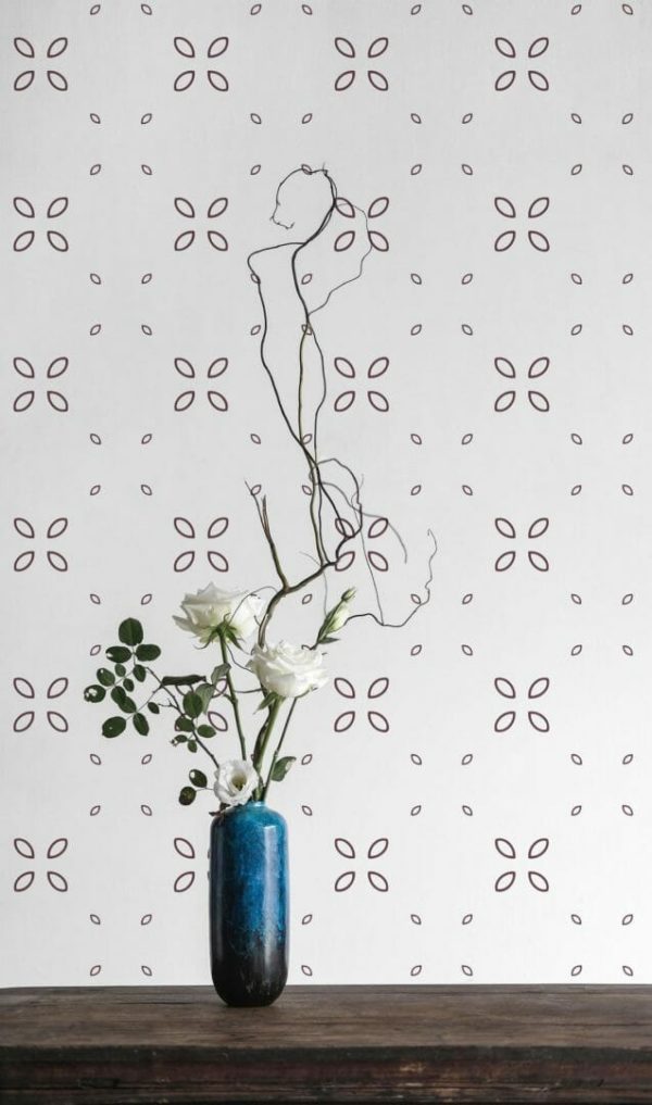 Geometric floral ornament self adhesive wallpaper