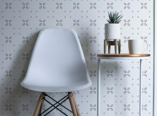 Geometric floral ornament temporary wallpaper