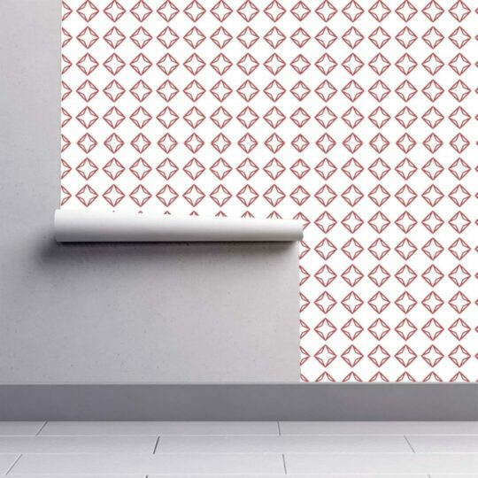 Red geometric diamond sticky wallpaper