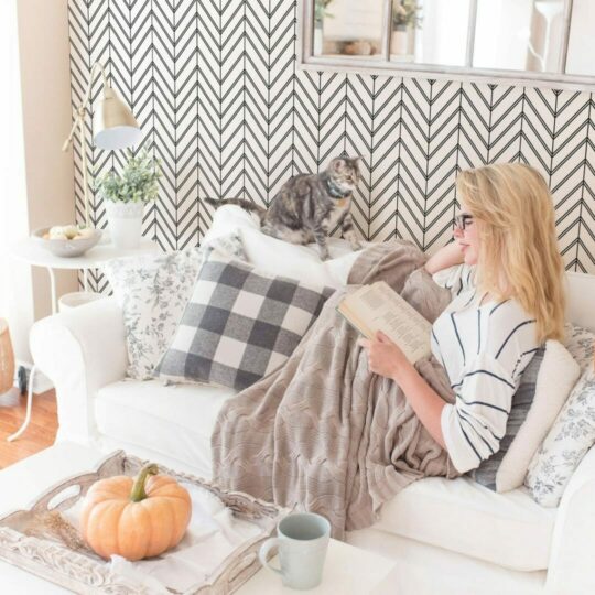 Chevron pattern temporary wallpaper