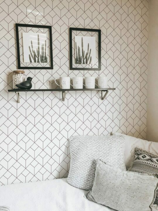 Delicate geometric peel and stick removable wallpaper