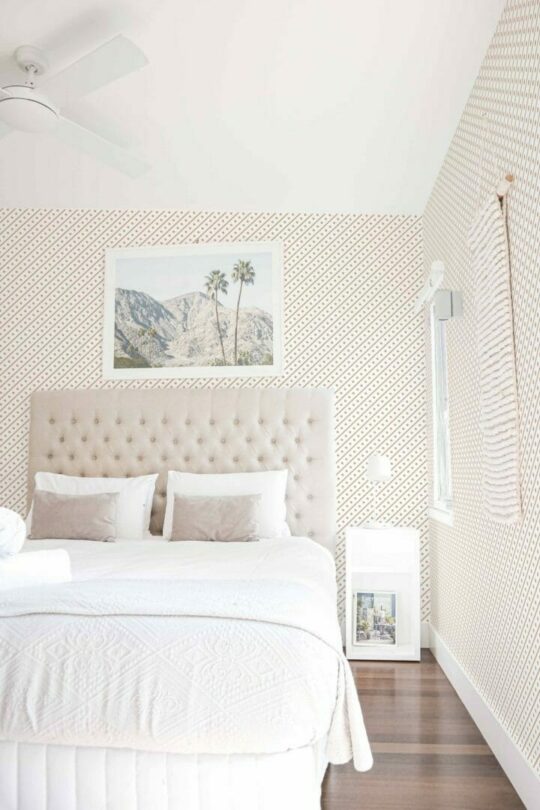 Diagonal lines and dots peel stick wallpaper